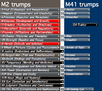 mapping the named M41 trumps to suitable contemporary trumps