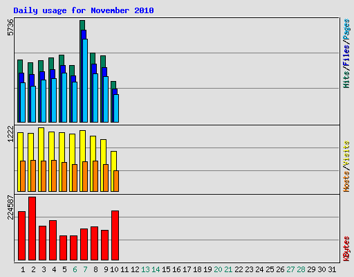 Daily usage for November 2010