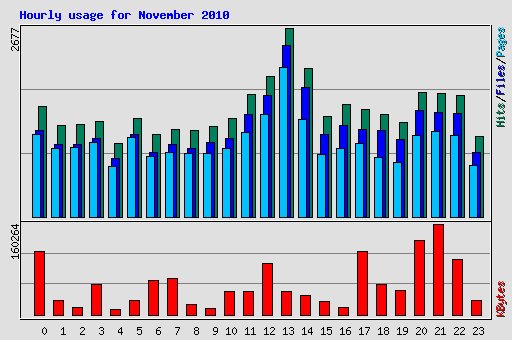 Hourly usage for November 2010